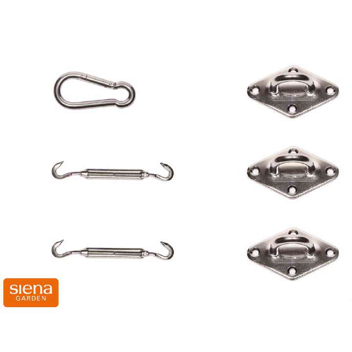 SIENA GARDEN Solino Zubehörset für 3-eckige Sonnensegel